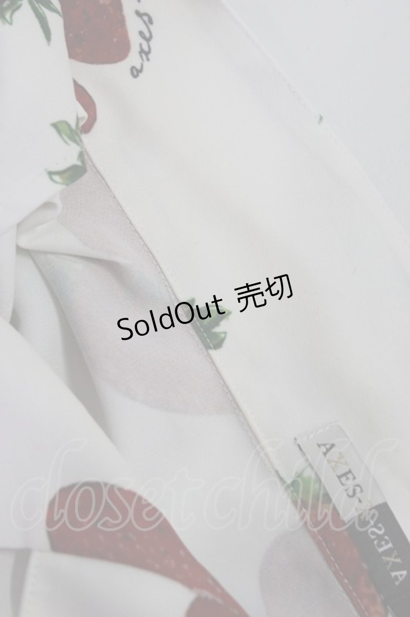 画像4: 【SALE】AXES-X / ストロベリープリントアロハシャツ XL 白Ｘ赤 T-25-01-10-006-LO-BL-HD-ZT358 (4)