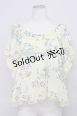 axes femme / フラワーブラウス  イエロー T-25-01-10-007-AX-BL-HD-ZT358