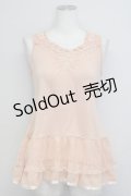 axes femme / フロントパールレースタンク  ピンク T-25-01-10-009-AX-TO-HD-ZT358