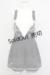 To Alice / TAポリスサロペットジャンパースカート  黒Ｘ白Ｘシルバー T-25-01-10-015-LO-OP-HD-ZT358