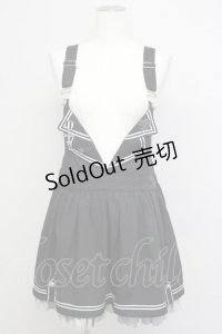 To Alice / TAポリスサロペットジャンパースカート  黒Ｘ白Ｘシルバー T-25-01-10-015-LO-OP-HD-ZT358