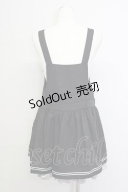 画像2: To Alice / TAポリスサロペットジャンパースカート  黒Ｘ白Ｘシルバー T-25-01-10-015-LO-OP-HD-ZT358