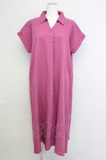 画像1: 【SALE】axes femme purple label / スキッパーシャツワンピース  パープル T-25-01-10-018-LO-OP-HD-ZT358 (1)