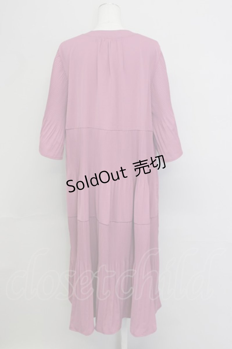 画像2: 【SALE】axes femme / プリーツ切替ワンピース  パープル T-25-01-10-019-AX-OP-HD-ZT358 (2)