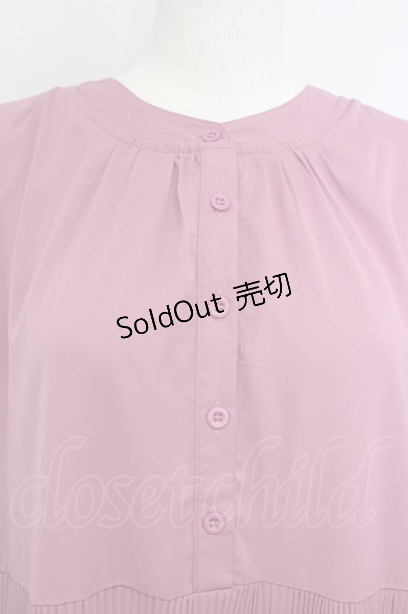 画像3: 【SALE】axes femme / プリーツ切替ワンピース  パープル T-25-01-10-019-AX-OP-HD-ZT358 (3)