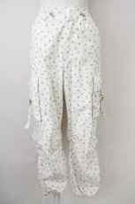 画像1: lilLilly / フラワーカーゴパンツ  白 T-25-01-12-030-LO-PA-SA-ZT447 (1)