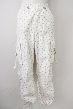 画像1: lilLilly / フラワーカーゴパンツ  白 T-25-01-12-030-LO-PA-SA-ZI