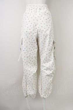 画像2: lilLilly / フラワーカーゴパンツ  白 T-25-01-12-030-LO-PA-SA-ZI