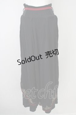 画像2: Ozz oneste / チャイナボタン袴パンツ  ブラック×ボルドー T-25-01-12-031-OO-PA-SA-ZI