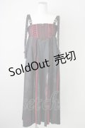 Ozz oneste / 和柄コルセット風袴パンツ  ブラック×ボルドー T-25-01-12-032-OO-PA-SA-ZI