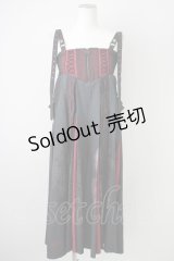 Ozz oneste / 和柄コルセット風袴パンツ  ブラック×ボルドー T-25-01-12-032-OO-PA-SA-ZI