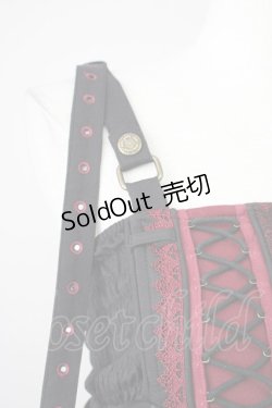 画像3: Ozz oneste / 和柄コルセット風袴パンツ  ブラック×ボルドー T-25-01-12-032-OO-PA-SA-ZI