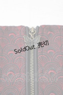 画像4: Ozz oneste / 和柄コルセット風袴パンツ  ブラック×ボルドー T-25-01-12-032-OO-PA-SA-ZI