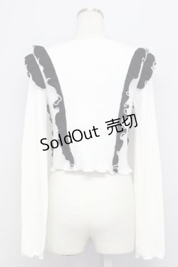 画像2: lilLilly / バイカラーフリルリボントップス  白Ｘ黒 T-25-01-12-001-LO-TO-SA-ZI