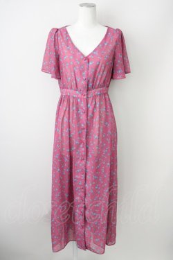 画像1: Ank Rouge / ローズシフォンロングカーディガン  濃ピンクＸ青 T-25-01-12-021-CA-TO-SA-ZI
