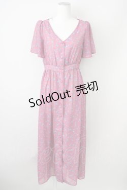 画像1: Ank Rouge / ローズシフォンロングカーディガン  濃ピンクX青 T-25-01-12-021-CA-TO-SA-ZI