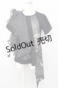 T.KUNITOMO / 夜景プリント変形Tシャツ  ブラック T-25-01-15-025-GO-TS-SA-ZI