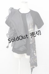 T.KUNITOMO / 夜景プリント変形Tシャツ  ブラック T-25-01-15-025-GO-TS-SA-ZI