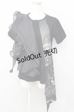 画像1: T.KUNITOMO / 夜景プリント変形Tシャツ  ブラック T-25-01-15-025-GO-TS-SA-ZI