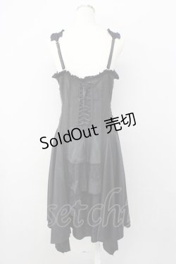 画像2: Ozz oneste / フロント編み上げジャンパースカート  黒 T-25-01-15-029-OO-OP-SA-ZI