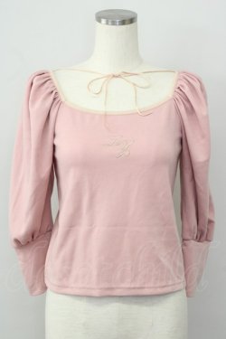 画像1: lilLilly / バックオープンパワショルトップス  ピンク T-25-01-15-007-LO-TO-SA-ZI