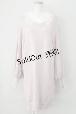 画像1: 【SALE】axes femme POETIQUE / 付け襟ニットワンピース  ピンク T-25-01-15-013-AX-OP-SA-ZT496