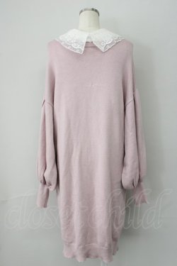 画像2: axes femme POETIQUE / 付け襟ニットワンピース  ピンク T-25-01-15-013-AX-OP-SA-ZI