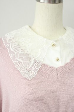 画像3: axes femme POETIQUE / 付け襟ニットワンピース  ピンク T-25-01-15-013-AX-OP-SA-ZT496