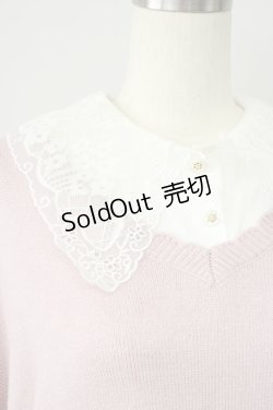 画像3: 【SALE】axes femme POETIQUE / 付け襟ニットワンピース  ピンク T-25-01-15-013-AX-OP-SA-ZT496