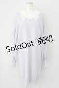 axes femme POETIQUE / 付け襟ニットワンピース  ラベンダーＸ白 T-25-01-15-015-AX-OP-SA-ZI