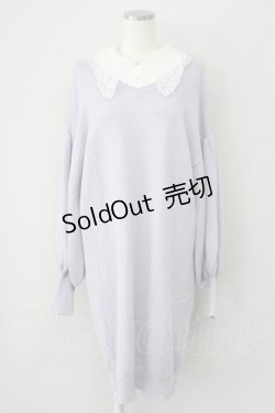 画像1: axes femme POETIQUE / 付け襟ニットワンピース  ラベンダーＸ白 T-25-01-15-015-AX-OP-SA-ZI