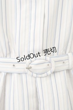 画像5: Fi.n.t / 刺繍入りマルチストライプシャツワンピース  ベージュ×ブルー T-25-01-17-016-CA-OP-HD-ZI