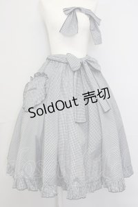 Physical Drop / ハートポケットサーキュラースカート&リボンクリップセット  黒Ｘ白チェック T-25-01-18-032-LO-SK-SA-ZI