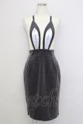 MILK / Velveteenバニーイヤースカート  グレーＸシルバー T-25-01-18-033-ML-SK-SA-ZI
