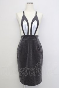MILK / Velveteenバニーイヤースカート  グレーＸシルバー T-25-01-18-033-ML-SK-SA-ZI