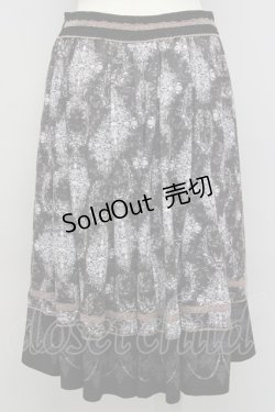 画像2: Rozen Kavalier / ウエストレース総柄スカート  グレーｘ白 T-25-01-18-037-OO-SK-SA-ZI