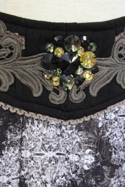 画像4: Rozen Kavalier / ウエストレース総柄スカート  グレーx白 T-25-01-18-037-OO-SK-SA-ZI