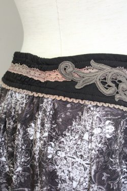 画像6: Rozen Kavalier / ウエストレース総柄スカート  グレーx白 T-25-01-18-037-OO-SK-SA-ZI