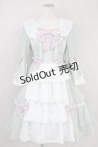 axes femme kawaii / メアリー姫袖ドレス  グリーンＸピンク T-25-01-20-021-AX-OP-SA-ZI