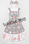 Angelic Pretty / French Cafe胸リボンジャンパースカートSet  黒 T-25-01-20-024-AP-OP-SA-ZY