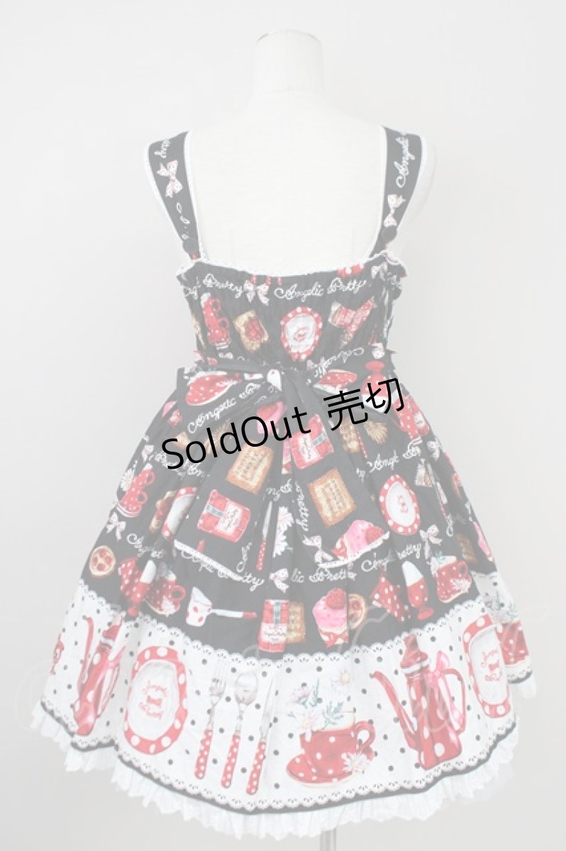 画像2: Angelic Pretty / French Cafe胸リボンジャンパースカートSet  黒 T-25-01-20-024-AP-OP-SA-ZY (2)