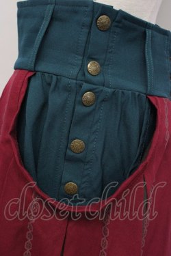 画像6: Ozz oneste / 椿刺繍プリーツ袴風スカート  赤X緑 T-25-01-20-030-OO-SK-SA-ZI