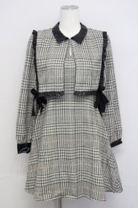 Bubbles /チェックワンピース F ベージュ T-25-01-22-023-CA-OP-SZ-ZT167