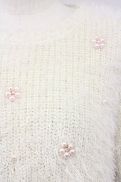 画像6: axes femme POETIQUE / お花パールラメ糸シャギーニット M 生成り T-25-01-22-003-AX-TO-SZ-ZT011