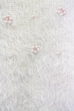 画像7: axes femme POETIQUE / お花パールラメ糸シャギーニット M 生成り T-25-01-22-003-AX-TO-SZ-ZT011