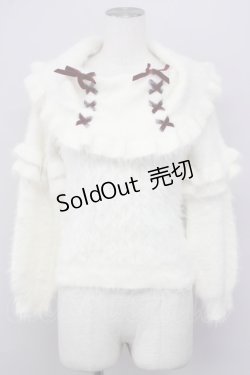 画像1: LIZ LISA / レースアップオフショルニット 0 白 T-25-01-22-004-LO-TO-SZ-ZT011