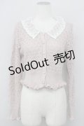 axes femme POETIQUE / レースフリル襟ニットカーディガン M ピンク T-25-01-22-006-AX-TO-SZ-ZT011