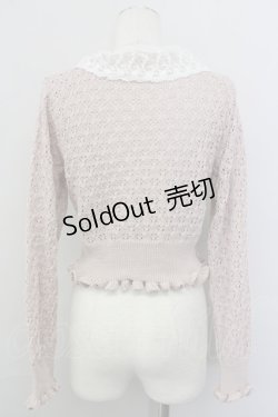 画像2: axes femme POETIQUE / レースフリル襟ニットカーディガン M ピンク T-25-01-22-006-AX-TO-SZ-ZT011