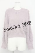 axes femme POETIQUE / ラメフェザーニットプルオーバー M ピンク T-25-01-22-012-AX-TO-SZ-ZT015
