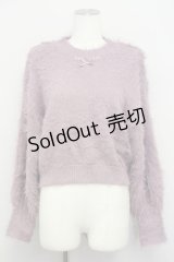 axes femme POETIQUE / ラメフェザーニットプルオーバー M ピンク T-25-01-22-012-AX-TO-SZ-ZT015